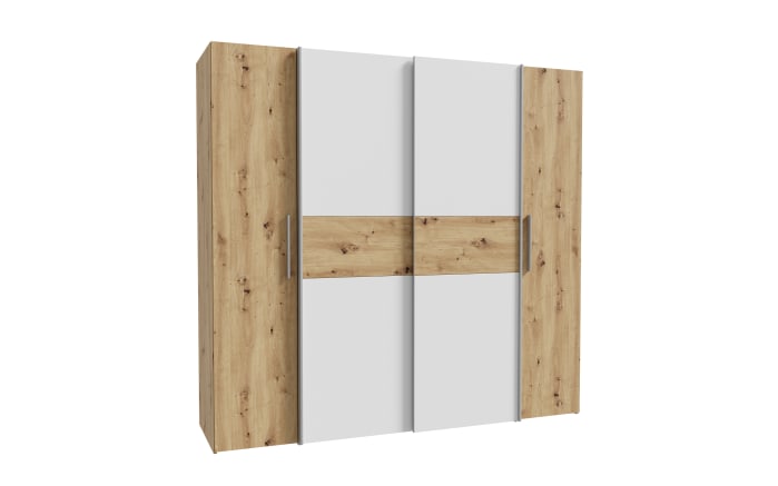 Kleiderschrank Kalixtus, Artisan Eiche-Nachbildung/weiß, 200 x 190,5 cm-03