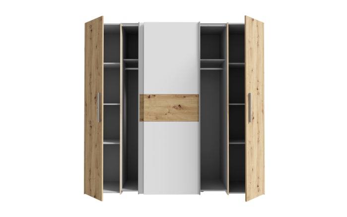 Kleiderschrank Kalixtus, Artisan Eiche-Nachbildung/weiß, 200 x 190,5 cm-04