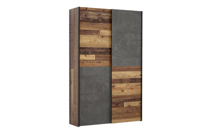 Kleiderschrank Ozzula, Old Wood-Nachbildung/grau, 120 x 190,5 cm-01