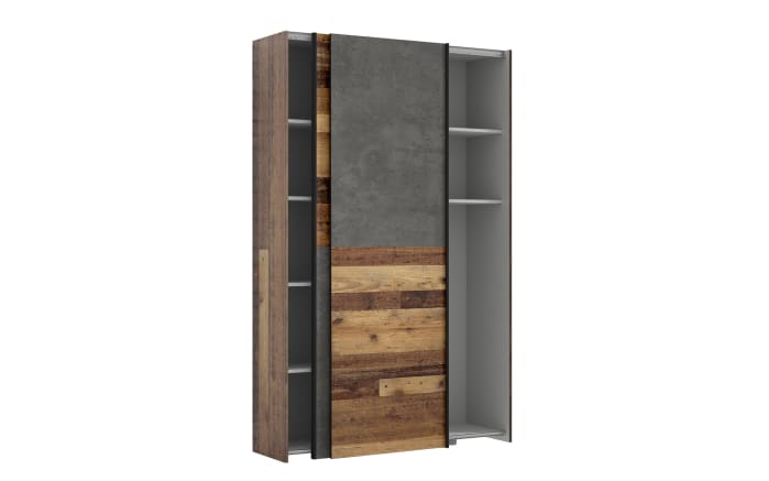 Kleiderschrank Ozzula, Old Wood-Nachbildung/grau, 120 x 190,5 cm-04