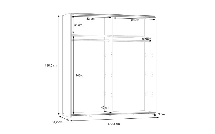 Kleiderschrank Dederik, Sonoma Eiche-Nachbildung-06