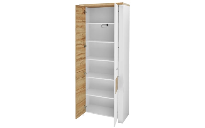 Garderobenschrank Materio, weiß/Eiche-Altholz Nachbildung-02