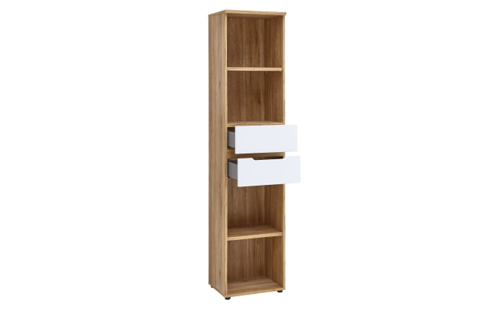 Regal Clyde, Eiche-Nachbildung/weiß, Höhe 197 cm-03