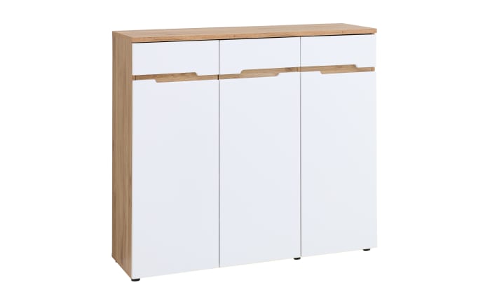 Kommode Clyde, Eiche-Nachbildung/weiß, 120 cm-02