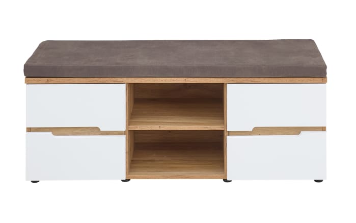 Garderobenbank Clyde, Eiche-Nachbildung/weiß-02