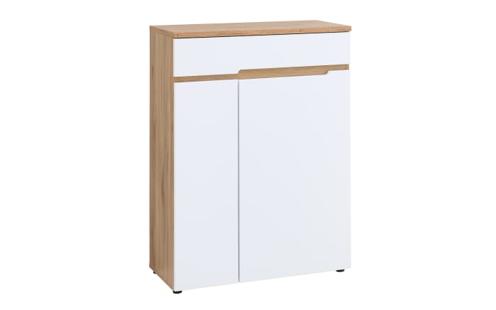 Kommode Clyde, Eiche-Nachbildung/weiß, 80 cm-01