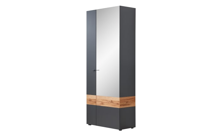 Garderobenschrank Lazise, schwarz/Eiche rustico-01