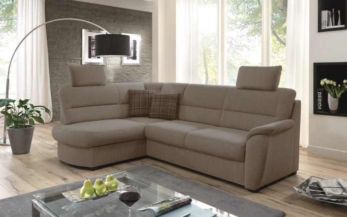 Wohnlandschaft Pandora, taupe, Ottomane links-01