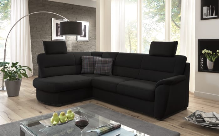 Wohnlandschaft Pandora, schwarz, Ottomane links-01