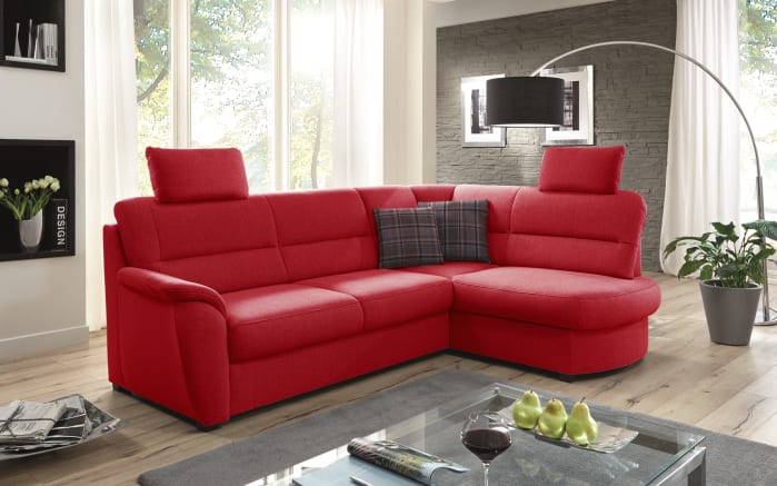 Wohnlandschaft Pandora, rot, Ottomane rechts-01