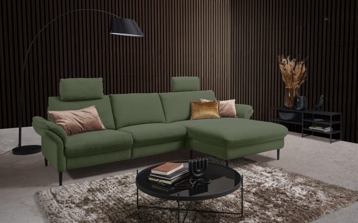 Ecksofa Luana, grün, inkl. Relaxfunktion