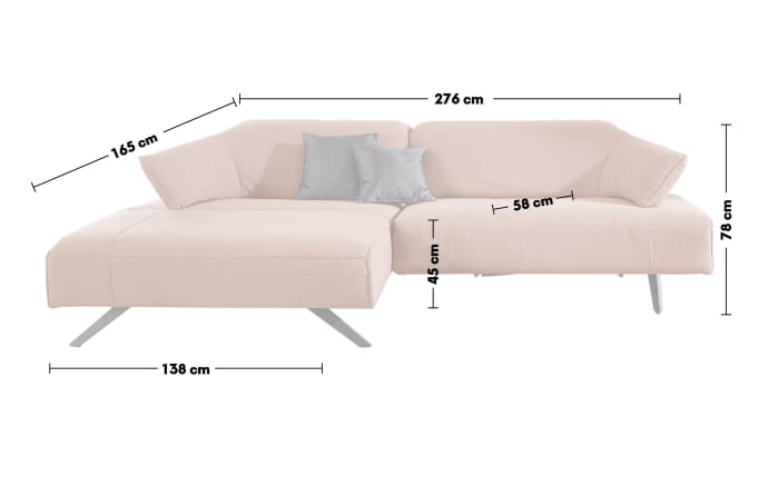 Wohnlandschaft 1052 Allershausen, peach, inkl. elektrische Sitztiefenverstellung-07