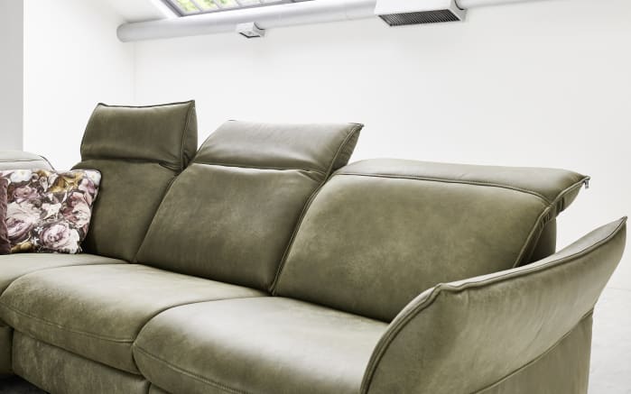 Leder Wohnlandschaft HU-RL17008, olive, inkl. Funktionen-02