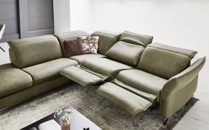Leder Wohnlandschaft HU-RL17008, olive, inkl. Funktionen-04