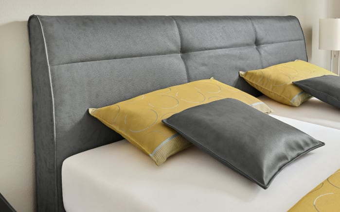 Motor-Boxspringbett Minerva, Leatherlook grau, 180 x 200 cm, Härtegrad 2 und 3-02