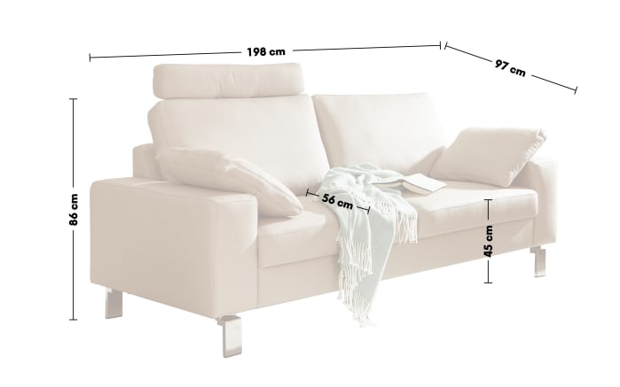Leder 2,5-Sitzer LD 600, beige-02