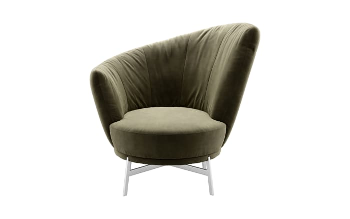Sessel Kleo, oliv, Fuß chrom glänzend-02