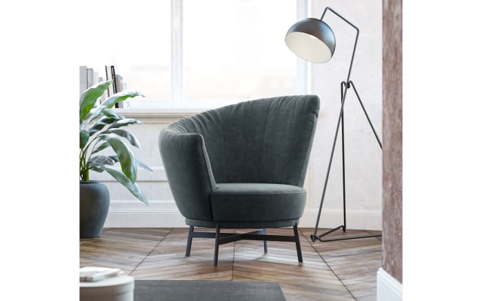 Sessel Kleo, schwarz, Fuß schwarz matt-01