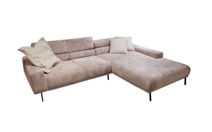 Wohnlandschaft Tossa, Cord/taupe, inkl. Kopfteilverstellung-01
