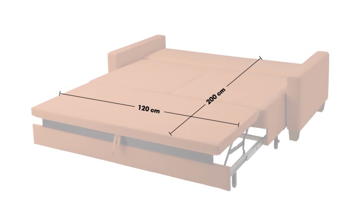 Schlafsofa Flexa, rot, 120 x 200 cm, mit Holzfüßen-04