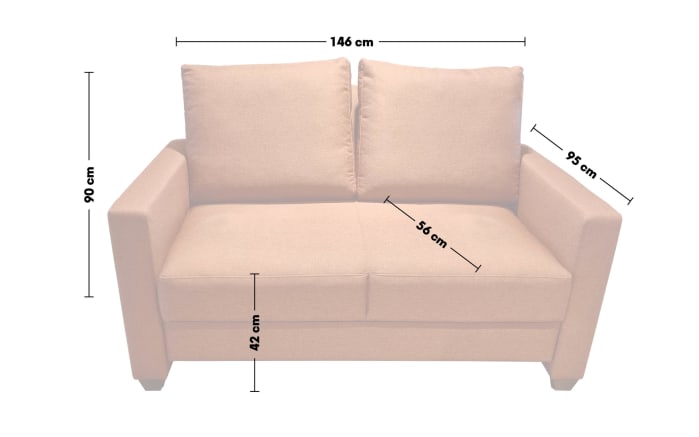 Schlafsofa Flexa, rot, 120 x 200 cm, mit Holzfüßen-03