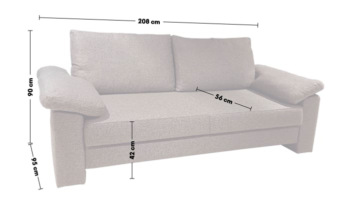 Schlafsofa Flexa, grau, 160 x 200 cm, inkl. Bettkasten-06