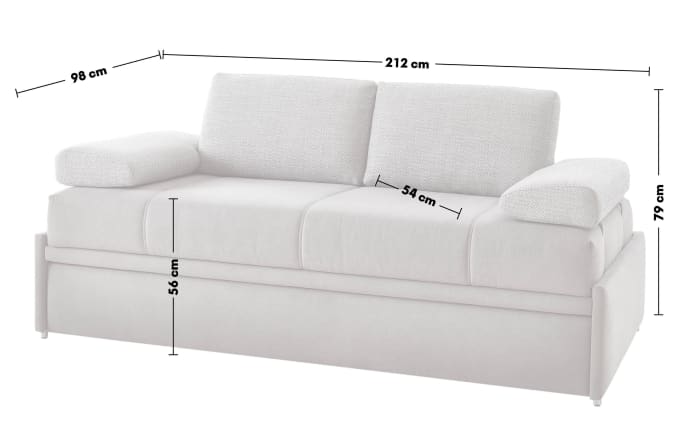 Schlafsofa Twin, grau, 170 x 200 cm-05