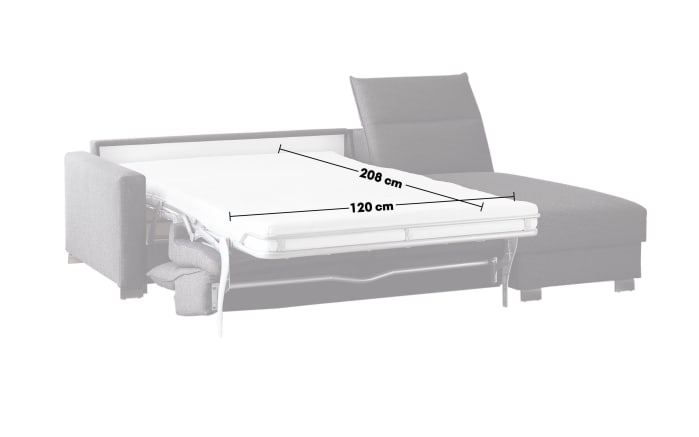 Schlafsofa Florenz, anthrazit, inkl. Longchair, 140 x 208 cm-06