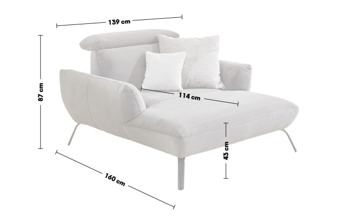 Loveseat Seattle Cord, anthrazit, grau-02