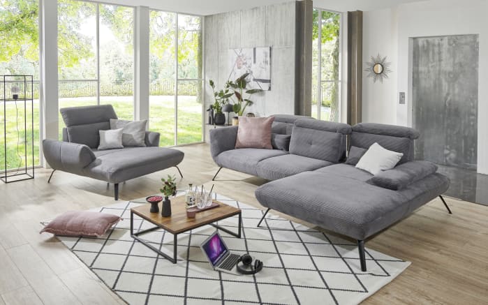 Loveseat Seattle Cord, anthrazit, grau-03