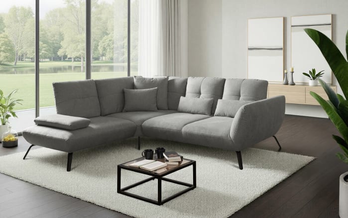 Ecksofa Dover Plus, grau, inkl. Schwenkrücken-01