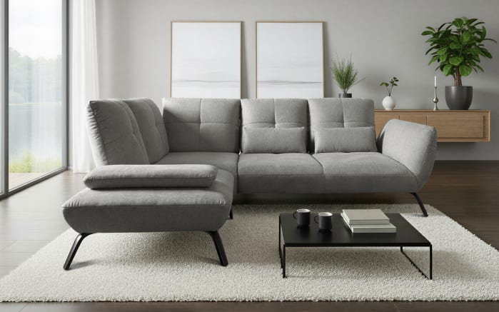 Ecksofa Dover Plus, grau, inkl. Schwenkrücken-05