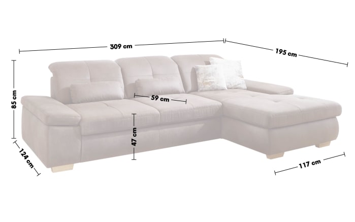 Wohnlandschaft MP-IN16012, braun, Canape rechts-03