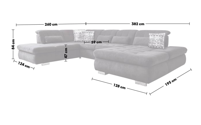 Wohnlandschaft MP-IN17004, schwarz, Canape rechts, inkl. Sitztiefenverstellung-03