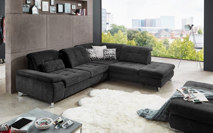 Wohnlandschaft MP-XP19044, anthrazit, Anstellhocker rechts-02