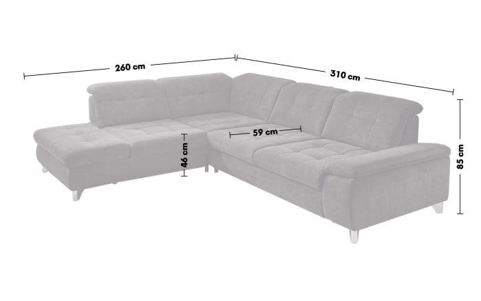 Wohnlandschaft MP-XP19044, anthrazit, Anstellhocker links -03