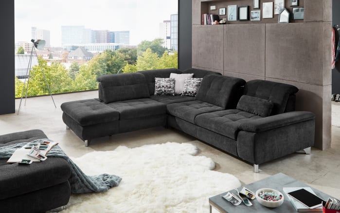 Wohnlandschaft MP-XP19044, anthrazit, Anstellhocker links -02