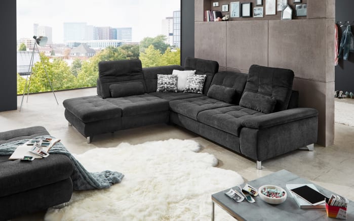 Wohnlandschaft MP-XP19044, anthrazit Anstellhocker links, inkl. Funktionen-03