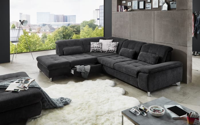 Wohnlandschaft MP-XP19044, anthrazit Anstellhocker links, inkl. Funktionen-05