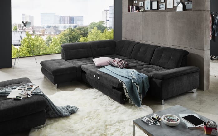 Wohnlandschaft MP-XP19044, anthrazit Anstellhocker links, inkl. Funktionen-06