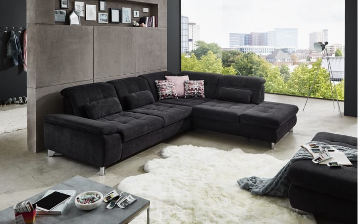 Wohnlandschaft MP-XP19044, schwarz, Anstellhocker rechts -01
