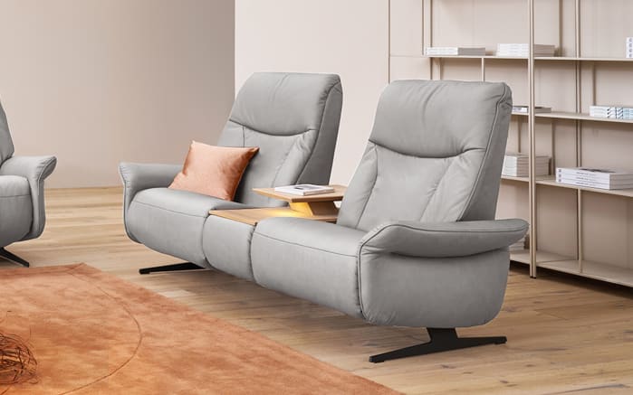 Sofa 2,5-sitzig, Varia, grau, inkl. elektrischer Aufstehhilfe -01