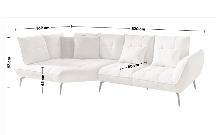 Wohnlandschaft Ticona, creme, inkl. Sitztiefenverstellungen-04