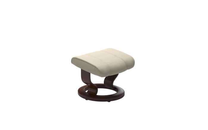 Hocker zu Ruhesessel Consul (M), Batik cream, Gestell Classic braun-01