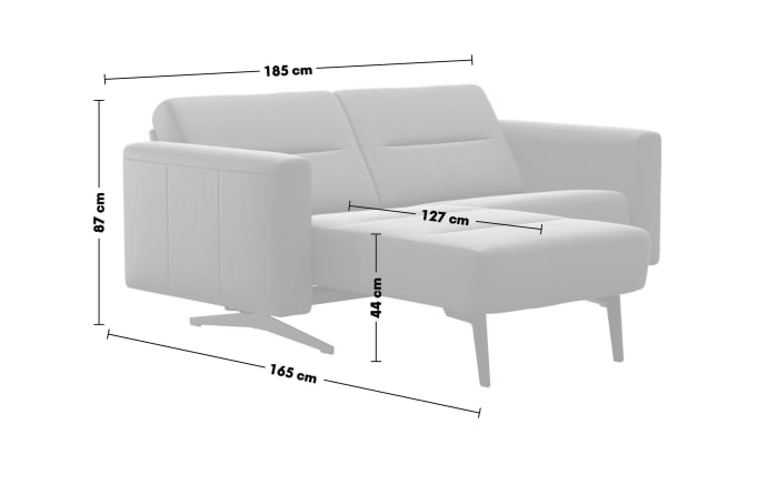 Leder Wohnlandschaft Stella, grau-05