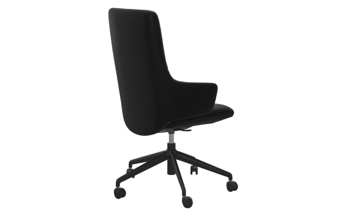 Leder Bürosessel Home-Office Mint mit hohem Rücken in Batick Black-04