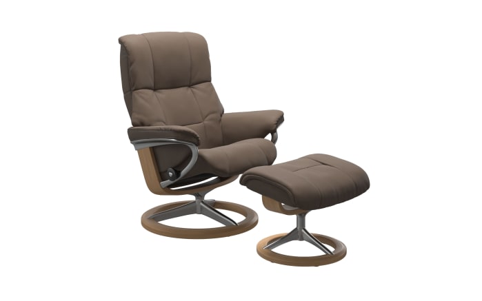Ruhesessel Mayfair M, graubraun, inkl. Hocker