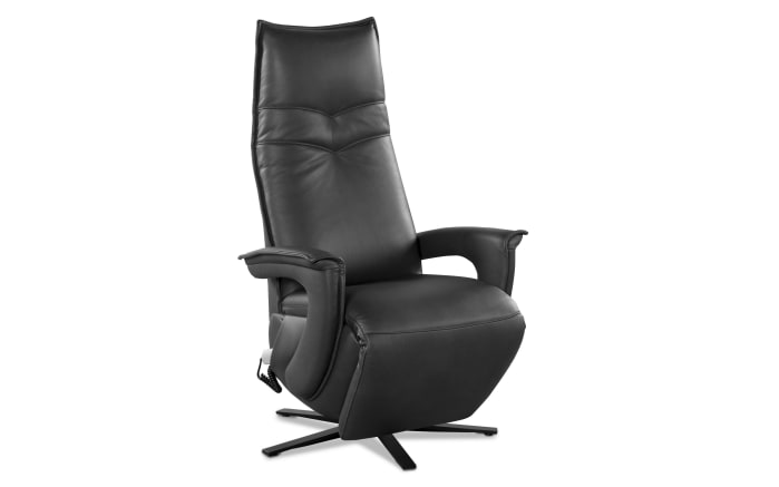 Leder Fernsehsessel Hampton Legere, anthrazit, inkl. Funktionen-01