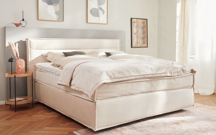 Boxspringbett Just B! SC 100, creme, 180 x 200 cm, Härtegrad 2/3-01