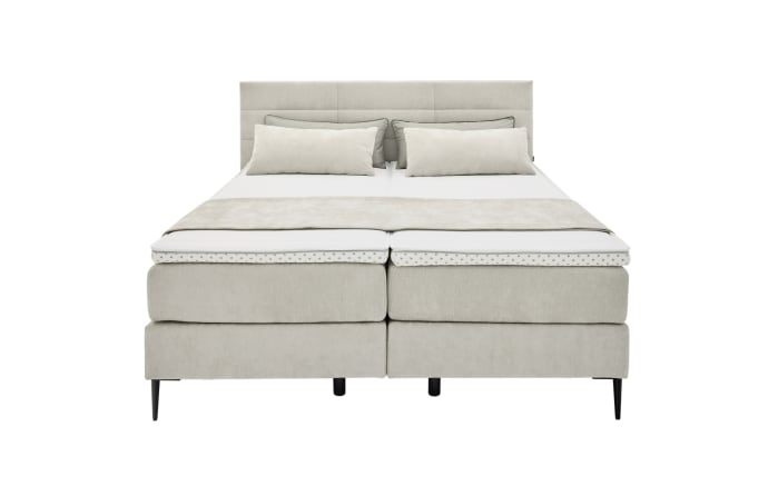 Boxspringbett Eforma, creme, 180 x 200 cm, Härtegrad 3/3-02